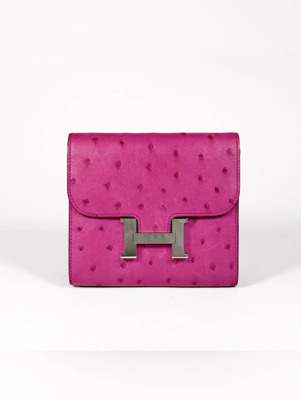 Hermès Fuchsia Ostrich Constance Wallet